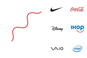 Líneas curvas en el logotipo