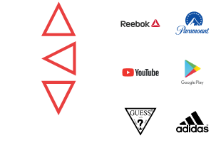 Forma triangular del logotipo