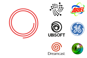 Espiral y remolino en el logotipo